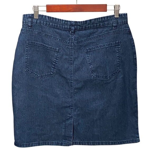 Cos Jeans Denim Skirt Blue Embroidered Rhinestone Western Style Size 12 - Picture 2 of 6
